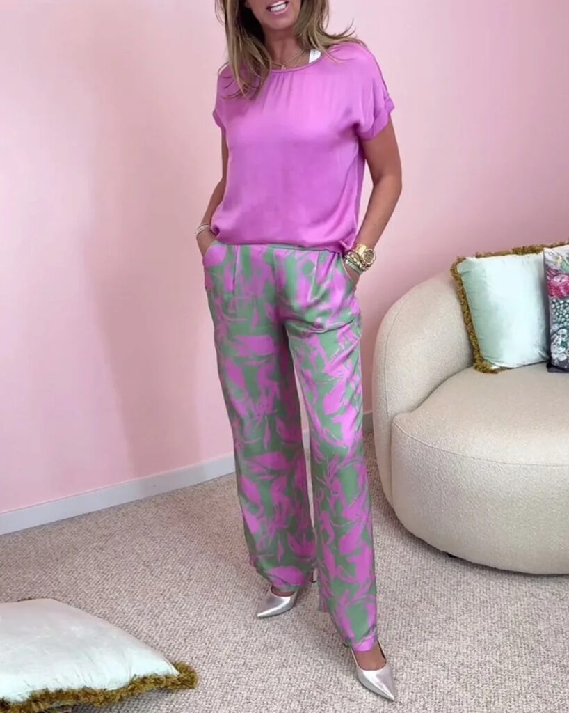 Conjunto de duas peças para as mulheres verão moda 100% poliester