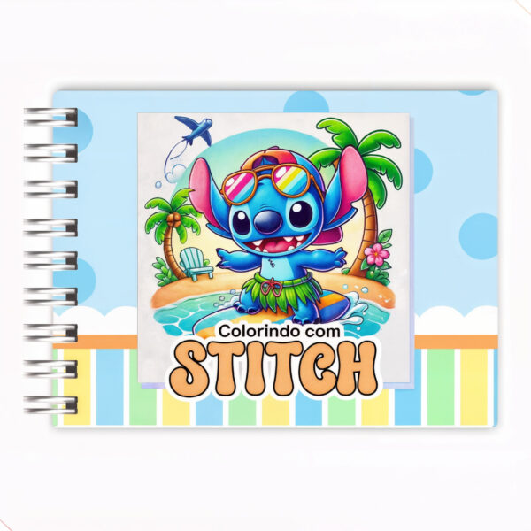 Kit Livro Colorir Lilo Stitch Azul + 36 Canetas – Atividades Criativas para Crianças - Imagem 2