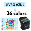 Kit Livro Colorir Lilo Stitch Azul + 36 Canetas – Atividades Criativas para Crianças