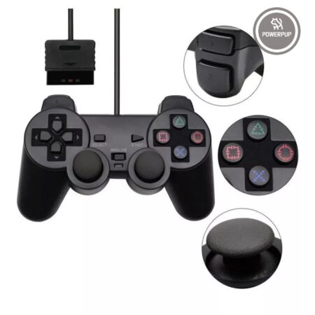 Controle Joystick com Fio para PS2 – Compatível e Resistente