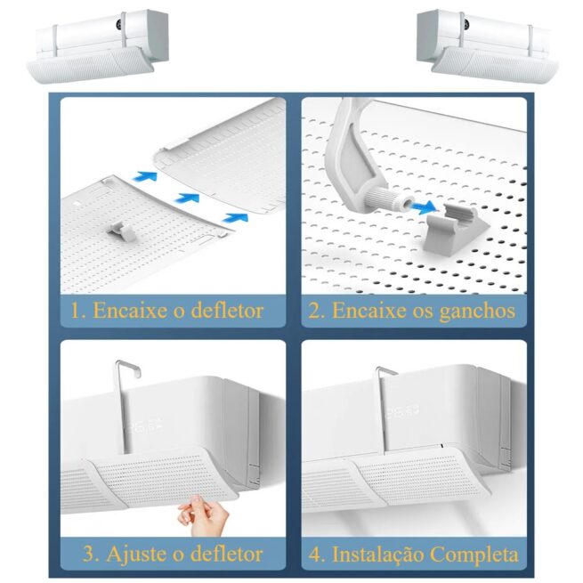 Defletor Universal Ajustável para Ar Condicionado Split – Direcione o Fluxo de Ar