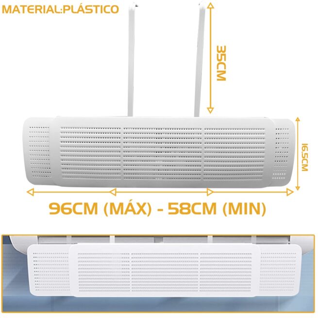 Defletor Universal Ajustável para Ar Condicionado Split – Direcione o Fluxo de Ar