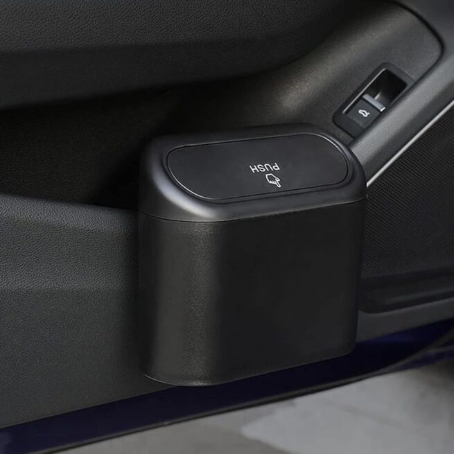 Lixeira para Carro com Tampa Basculante - Compacta e Portátil