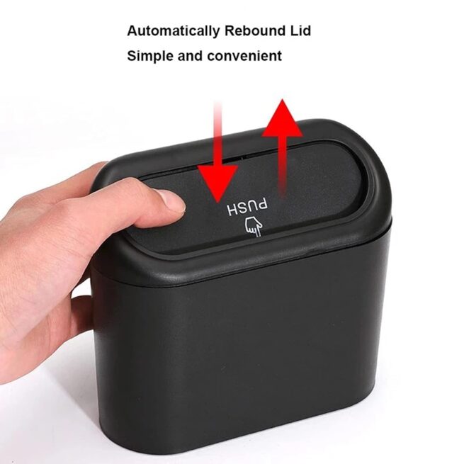 Lixeira para Carro com Tampa Basculante - Compacta e Portátil