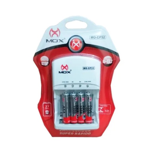 Carregador de Pilhas AAA MOX MO-CP52