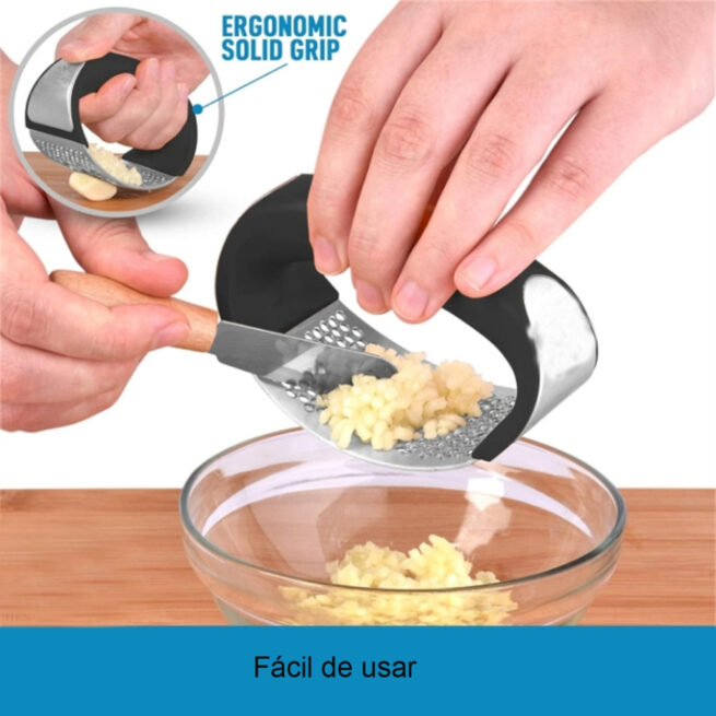 Espremedor Amassador de Alho em Aço Inox com Cabo Ergonômico