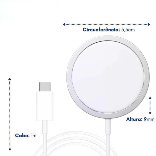 Carregador Portátil Wireless por Indução 15W para iPhone