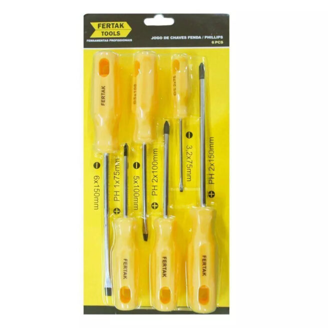 Jogo de Chaves Fenda/Phillips 6 Peças AR0023