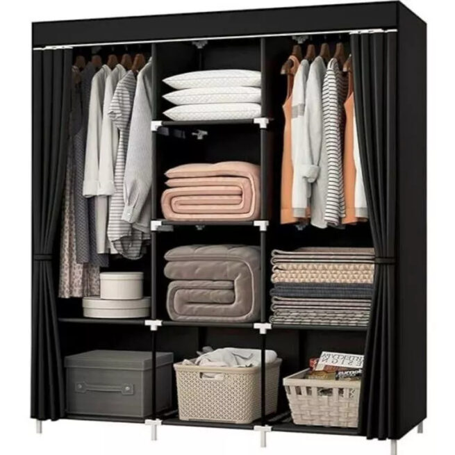 Guarda-Roupa Dobrável Inteligente - Preto (Modelo Compacto)