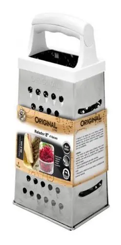 Ralador 4 Faces para Legumes, Frutas, Verduras e Queijos 9 1/2" SL0224 - Branco/Preto