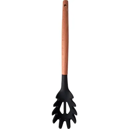 Pegador de Massas Silicone com Cabo Madeira 30,8 cm TOP0694 - Preto