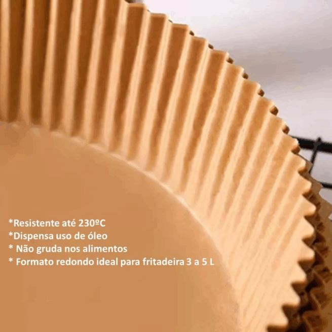 Forma Descartável para Air Fryer 16cm – Pacote com 50 Unidades – Praticidade na Cozinha