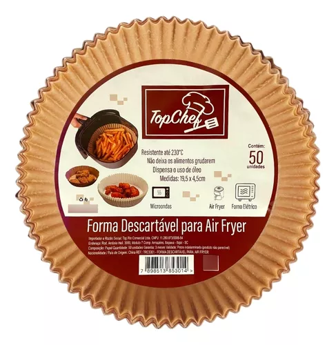 Forma Descartável para Air Fryer 19,5 cm 50 Unidades - TRC5301