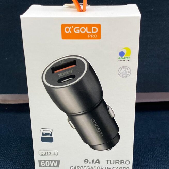Carregador Veicular 60W 9.1A – Modelo CJ13-4 – Rápido e Seguro