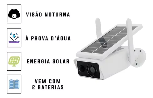 Câmera de Segurança Wi-Fi com Energia Solar Full HD à Prova D’Água – Monitoramento Completo
