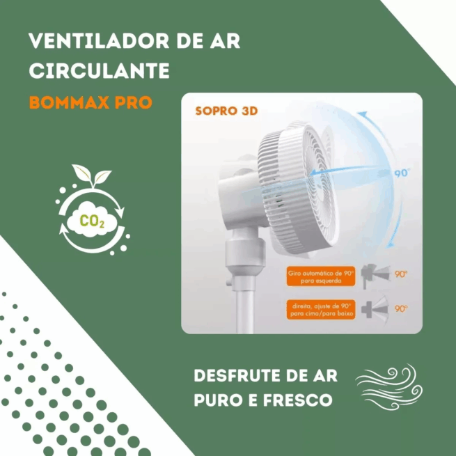 Ventilador Bommax Pro 180° Laranja