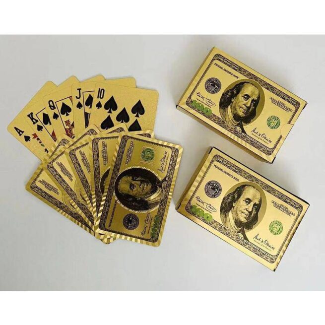 Baralho Dollar à Prova d’Água Dourado