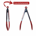 Conjunto de Utensílios de Cozinha 12 Peças em Silicone e Cabo de Madeira – Vermelho – Durabilidade e Design