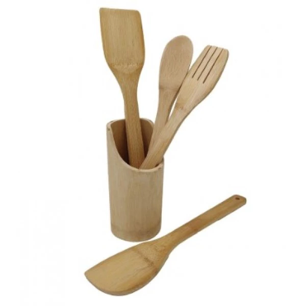 Conjunto de Utensílios de Cozinha em Bambu 5 Peças Livon 2568