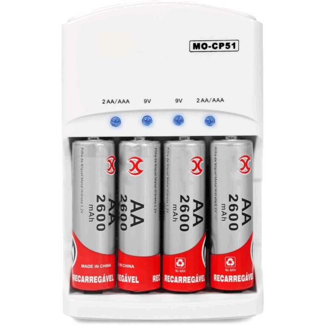 Carregador de Pilhas AA MOX MO-CP51