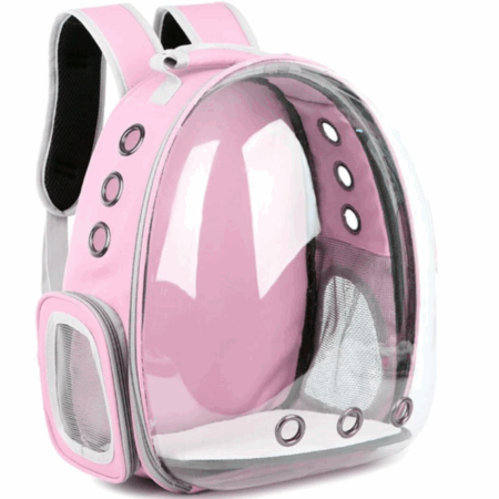 Mochila Pet para Transporte de Cães e Gatos com Visão Ampla – Rosa – Segurança e Comodidade