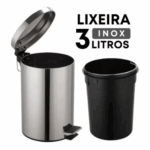 Lixeira Inox 3 Litros Modelo 99001