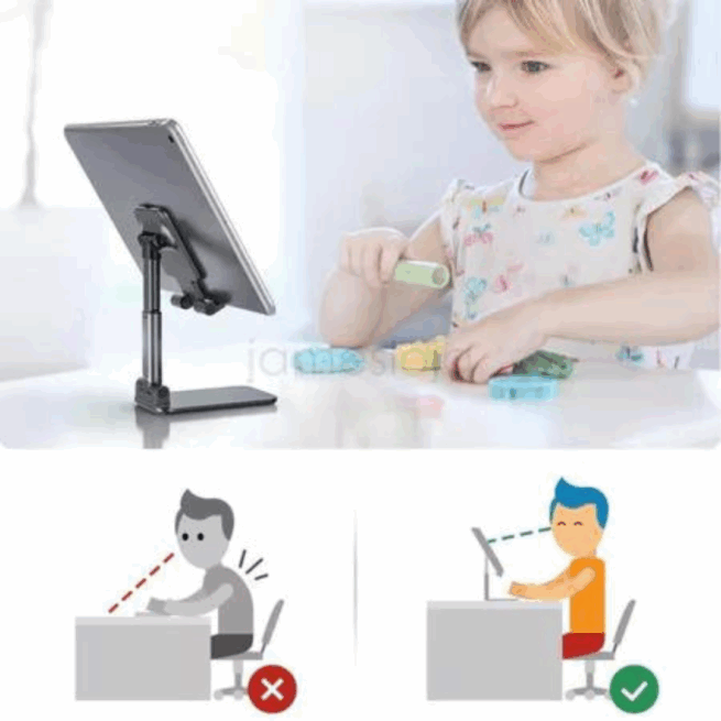 Suporte Universal Ajustável para Celular e Tablet de Mesa – Até 7" – Conforto e Funcionalidade