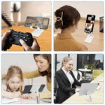 Suporte Universal Ajustável para Celular e Tablet de Mesa – Até 7" – Conforto e Funcionalidade