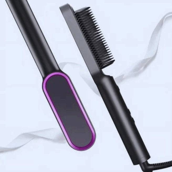 Escova Alisadora Elétrica Bivolt – Preto Clássico – Cabelos Lisos e Brilhantes