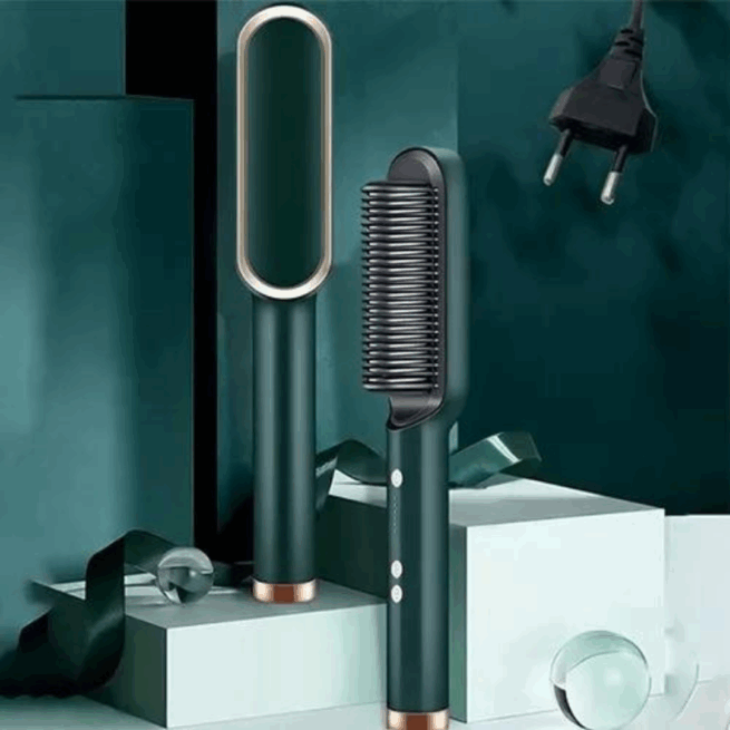 Escova Alisadora Elétrica Bivolt – Verde – Cabelos Lisos com Rapidez