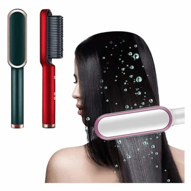 Escova Alisadora Elétrica Bivolt – Verde – Cabelos Lisos com Rapidez