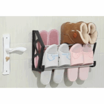 Rack Sapateira de Parede com Adesivo Auto Colante Multiuso 42cm - Preto