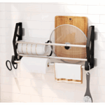 Rack Sapateira de Parede com Adesivo Auto Colante Multiuso 42cm - Preto