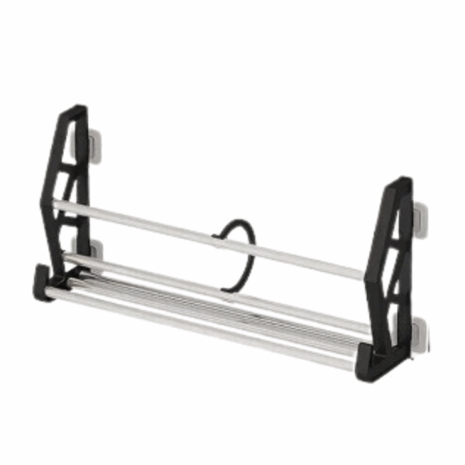 Rack Sapateira de Parede com Adesivo Auto Colante Multiuso 42cm - Preto