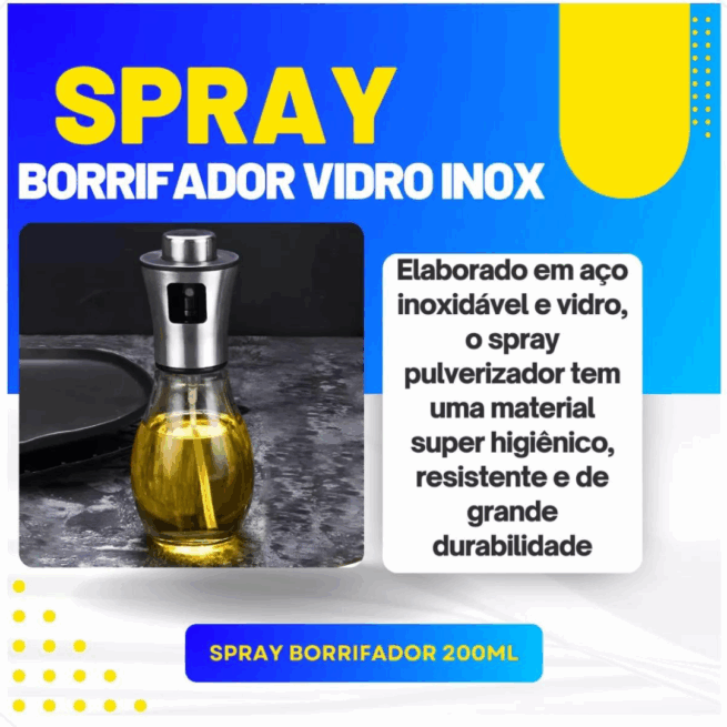 Spray Pulverizador de Azeite Inox 200 ml – Praticidade e Economia no Uso
