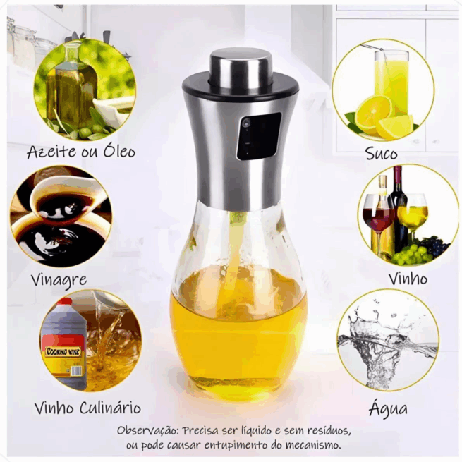 Spray Pulverizador de Azeite Inox 200 ml – Praticidade e Economia no Uso