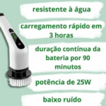 Escova de Limpeza Elétrica Rotativa 9 em 1 com Cabo Extensível – Esfregão Multiuso Bivolt
