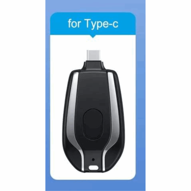 Chaveiro Carregador com Conexão Tipo-C – Prático para Uso Diário