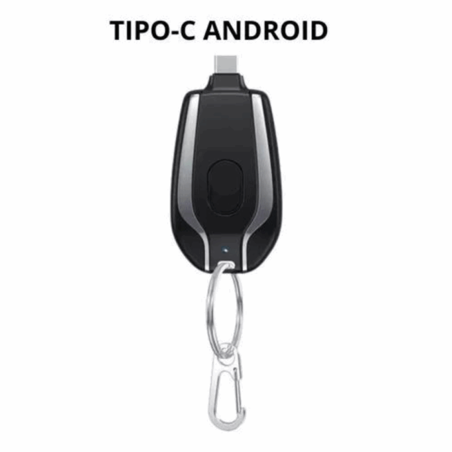 Chaveiro Carregador com Conexão Tipo-C – Prático para Uso Diário