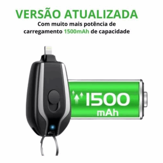 Chaveiro Carregador com Conexão Lightning para iPhone