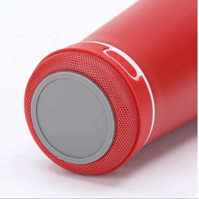Copo Térmico Bluetooth Som Led com Tampa e Abridor 420 ml - Vermelho (Normal)