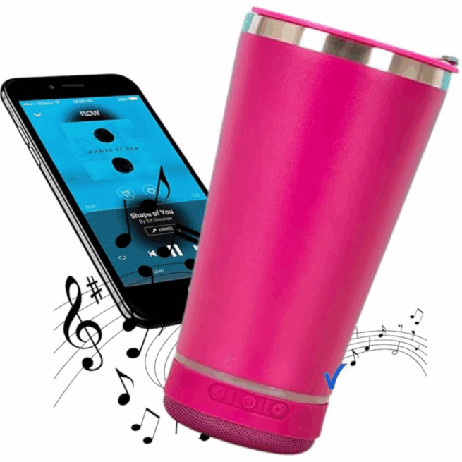 Copo Térmico Bluetooth com Tampa e Abridor 420ml - Pink (Normal)