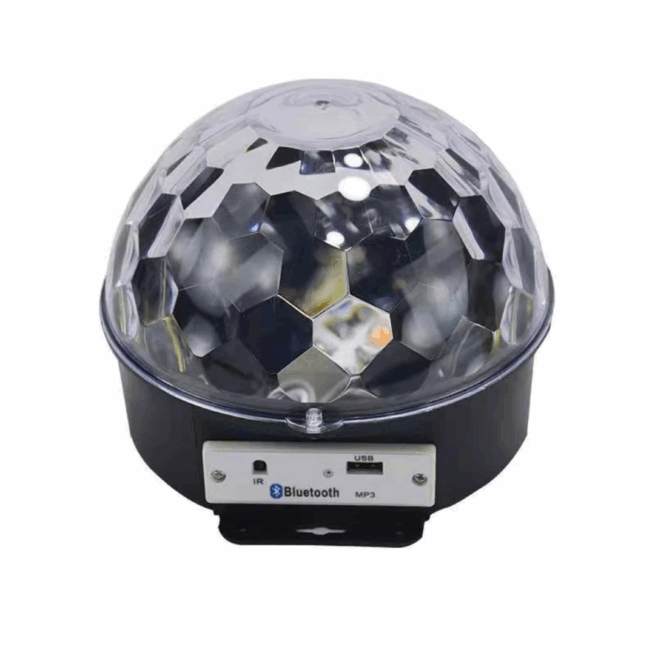 Bola Maluca Cristal com Globo de LED e Som Bluetooth Bivolt