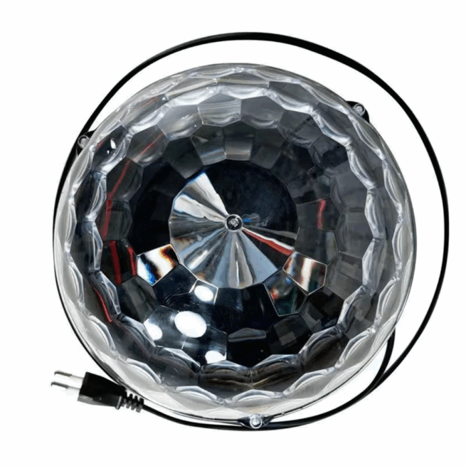 Bola Maluca Cristal com Globo de LED e Som Bluetooth Bivolt