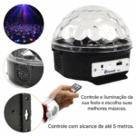 Bola Maluca Cristal com Globo de LED e Som Bluetooth Bivolt