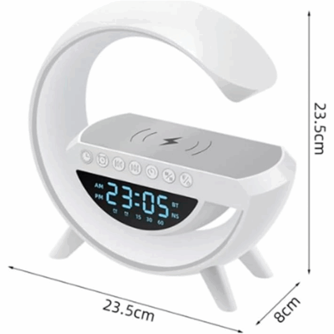 G Speaker Luminária com Relógio e Carregador por Indução BM-F946 – Tecnologia e Design