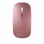 Mouse Sem Fio Bluetooth Recarregável com LED - Rosa