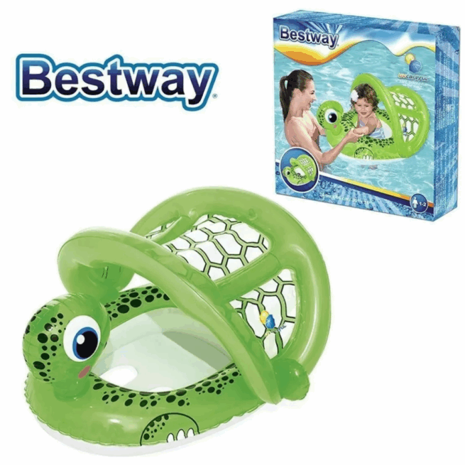 Boia Inflável Tartaruga BST-016 - Verde e Branco