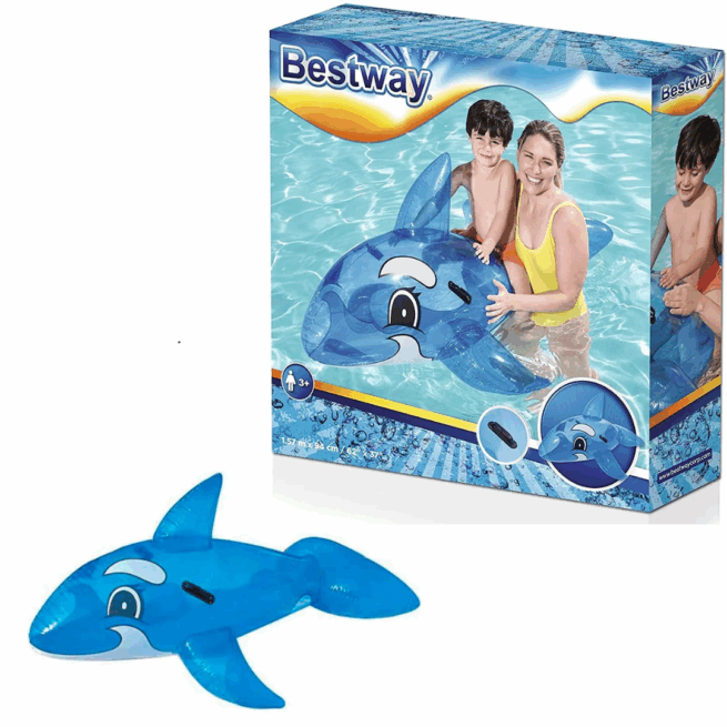 Boia Divertida Infantil Baleia com Alça 157x94cm BST-044 - Azul