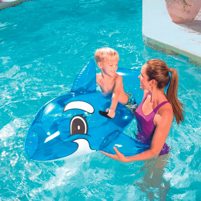 Boia Divertida Infantil Baleia com Alça 157x94cm BST-044 - Azul
